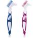 Purple Double Bristle Head Denture Brush - Portable Cleaning Tool for False Teeth | International Shipping Available - Buy Online on GoSupps.com