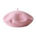 Kids Girls French Beret Hat Artist Hat Solid Warm Beanie Cap Winter Autumn Pink 1