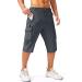 Pudolla Men's Hiking Capri Shorts Lightweight 3/4 Long Shorts for Men with 6 Pockets Cargo Short for Work Travel Workout Deep Grey X-Large