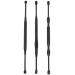3Pcs/Set Double-ended Stainless Steel Spiral Ear Pick Spoon Ear Wax Removal Cleaner Ear Tool Kit Multi-function Portable - (Color: black)