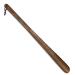 Brosisincorp Wooden Shoe Horn Long Handle For Seniors 23.6" Easy Wear Helper Shoehorns Women Kids Baby Elderly Hanging Rings Black Walnut