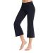 Zeronic Bootleg Yoga Capris Pants for Women High Waist Workout Flare Crop Leggings Black7 XX-Large