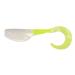 Fin Commander Slab Curly 12-Piece Curly Tail Jig Pack White/Chartreuse