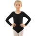 WYHDY Girls Team Basic Short/Long/Ruffle Sleeve Dance Leotards for Ballet Dancewear 10-12 Years B-black
