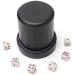 Luck Lab Leather Dice Cup with Lid and 6 Matching White/Purple Dice - Purple Velvet Interior - Ideal for Board Games - Black - Buy Online on GoSupps.com