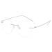 Koosufa Titan Roundless reading glasses with blue light filters men women ultra light frameless reading glasses reading help workplace glasses anti -fatigue glasses 0.0 1.5 2.0 2.5 3.5 4.0 1x silver 1.5 x