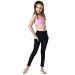 KYRIAD Girls Athletic Active Leggings Youth Kids Yoga Pants Sports Running Dance Tights with Pocket Black(side Pockets) Large