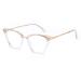 Computer Readers HD Cat-Eye Anti Blue Light Reading Glasses Anti Glare Flat Light Mirror Eyeglasses for Women +200 Transparency