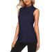 KORALHY Women's Sports Polo Shirts UPF50+ Sleeveless Golf Shirts V Neck 4-Button Quick Dry Tank Tops Blue XX-Large