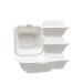 Harvest Pack GOURMET SHOWCASE 50 COUNT Sugarfiber 6 X 6 White Compostable Square Hinged Container, Single Compartment Clamshell Takeout Box, Made from Eco-Friendly Plant Fibers 6 X 6"