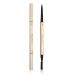 Waterproof brow pencil  brown eyeshadow set with brow spoolie for all brows from dark brown to blondeSmall gold bar double-headed chopsticks eyebrow pencil waterproof and sweat-proof lasting non-decoloring(dark brown)