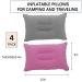 Inflatable Camping Travel Pillows - Pink Grey 4 Pack - Lightweight & Compact - Buy Online on GoSupps.com