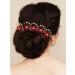 SHREEMEE Women Attractive Artificial Round Shape Flower with Golden Pearl Wedding Hair Accessories/Hair Pins/Juda Pins for Women and Girls- Maroon - Buy Online on GoSupps.com
