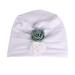 Qhome Girls Chunky Warm Beanie Double Flowers Skully Cap Kids Hat Turban Children Turbante Hair Accessories Tjm-k11b-white