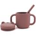 Phil & Kids 100% Silicone Toddler Sippy Cup with Straw - 4.3 Fl. Oz Pink | Baby Led Weaning Supplies - Buy Online on GoSupps.com