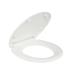 Soft Close Toilet Seat Round with Lid, White, Comfortable, Durable, Sturdy, Stain-Resistant and Easy to Clean, Fits All Toilet Brands, Executive Series by Bath Royale White Round