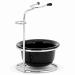 Kjyr portable for men's stainless steel rasis fashionable male shaving brush holder beard ridge cleaning hairdresser-stand-kit Robust 8.8x12.5cm black