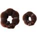 Hot Set of 2 Crowns for Hair "Donut" Brown Hair Bun Knot Ring Bun - New Formats: 1 small + 1 large by Boolavard TM