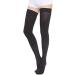 TOFLY Thigh High Compression Stockings - Closed Toe Opaque Firm Support for Varicose Veins & Edema - 15-20mmHg Graduated Compression - Silicone Band - Black - L Large - 1 Pair - Buy Online on GoSupps.com