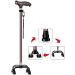 Canes Cane Elderly Crutches Aluminum Alloy Walking Stick with Light 10-Speed Expansion One Foot Four feet Big Four Foot Base Interchange 74-97.3 cm Long Elderly Supplies It's so Kind of You