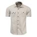 Men's Military Short Sleeve Cargo Shirt Button Down Tactical Dress Shirts Slim Fit Casual Pockets Work Shirts Khaki Large
