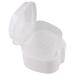 Daweglop White Denture Case Denture Cup with Strainer Denture Bath Box with Basket Net Container Holder for Travel