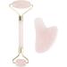 Putova stay healthy massage roller massage tab massage tool Jaderoller-double-head rose quartz crystal roller SCHABELDALT-TOHOTE set for facial massage