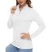 TACVASEN Women's UPF 50+ Hiking Shirts Long Sleeve Sun Protection Shirts Lightweight Summer Quick Dry Shirts White X-Large