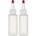 BRIGHTFROM Applicator Bottles with Red Top Cap, Squeeze 2 OZ, Hair Coloring Empty Plastic Bottles, Refillable - Multi Purpose (Pack of 2)