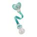 nip baby pacifier strap / pacifier chain for pacifiers WITHOUT grip ring band in turquoise striped