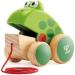 Hape Pull Frosch Fridolin - Wooden Frog Pull Toy for Toddlers | Colorful Fly-Eating Toy | International Shipping Available - Buy Online on GoSupps.com