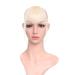 Silk-co Bangs Clip in Hair Extensions #60 Platinum Blonde One Piece Fringe Thin Front Bangs Clip on Real Remy Human Hair Wispy Bang #60 Platinum Blonde