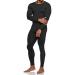 TSLA Men's Thermal Underwear Set, Microfiber Soft Fleece Lined Long Johns, Winter Warm Base Layer Top & Bottom Soft Micro Fleece Black X-Large