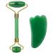 Jade Roller & Gua Sha Face Roller Rose Quartz Massager Facial Beauty Roller Skin Care Tools for Face Eyes Neck Reduce Wrinkle and Dark Circle (Green A) - Buy Online on GoSupps.com