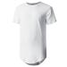 Hat and Beyond Mens Hipster Curve Hem Droptail Tee Premium Longline T Shirts 1hc01_white Large