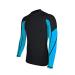 ALLEZ Men's UPF 50+ Rash Guard Long Sleeve Swim Shirts, Uv/Sun Protection Swim Outdoor Shirts Quick Dry Lightweight Swimwear Black & Light Blue Medium