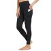 Willit Women's Riding Tights Knee-Patch Breeches Equestrian Horse Riding Pants Schooling Tights Zipper Pockets Black Small