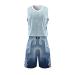 Topeter Mens Basketball Jersey and Shorts Team Uniform with Pockets Sportswear Uniform Grey Medium