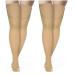 Truform Surgical Stockings 18 mmHg Compression for Men and Women Thigh High Length Closed Toe Beige Large (Pack of 2) Closed Toe Beige Large (1 Pair) (Pack of 2)
