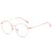 PARWANA Retro Round Blue Light Blocking Designer Computer Readers Eyeglasses Reading Glasses Anti UV Flat Light Mirror +250 Rose
