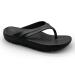 Pure Stride Therapeutic Flip Flops Orthotic Thong Sandals for Plantar Fasciitis Metatarsal and Heel Spurs Feet Pain Relief and Arch Support Women s 6 Black