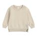 Children's Fleece Solid Coat Sweatshirt Plus Pullover Top Babies Color Girls Tops Girls Tee Shirts 5t Beige 4-5T