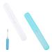 2 pieces of toothbrushes toothbrush box toothbrush head protective cover toothbrush container portable toothbrush cover suitable for travel family blue and white