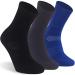 Athletic Calf Socks RTZAT Merino Wool Dress Socks for Men Women Premium 3 Pack 3 Black&blue&grey Medium