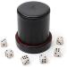 Luck Lab Black Leather Dice Cup with Lid & 6 Pearl Dice - Red Velvet Interior - Perfect for Board Games - Buy Online on GoSupps.com