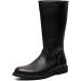 MWbetsy Men's Knee High Leather Boots Unisex Riding Stage Performance Shoes with Wide Leg, Medium Calf Long Tall Boots - Black - 46 - Buy Online on GoSupps.com