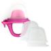 teetherpop No Mess Fillable  Freezable Baby Teether & 2 Replacement Reservoirs + Caps  Fill w/Breastmilk  Puree  Smoothies  Juice  USA Made  Medical Grade  Pacifier Teething Toys for Teething Relief Pink/Fuchsia