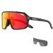 KAPVOE Polarized Cycling Glasses with 3 Interchangeable Lenses TR90 Sports Sunglasses Women Men 01