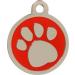 BWM Designer Customised Fashion Pet ID Tags Dog Tags | Dog Tag for Pets Laser Engraved & Personalised | ID Tags for Dogs & Cats | Durable & Strong Steel Split Ring - Red Paw Large PawRed Large