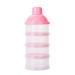 Uposao Portable Milk Powder Container Pot 4 Layer Milk Powder Formula Dispenser Container Food Snacks Dispenser Candy Storage Container Pot Box For Travel And Outdoor Activities Pink